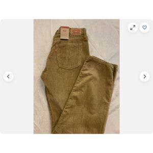 Tan Brown Levi's Corduroy Classic Flat Front Straight Leg Pants (NWT)